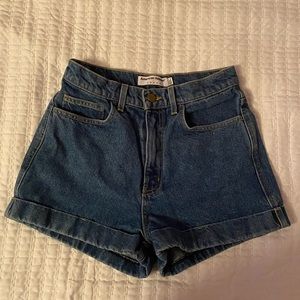 American Apparel high waisted jean shorts